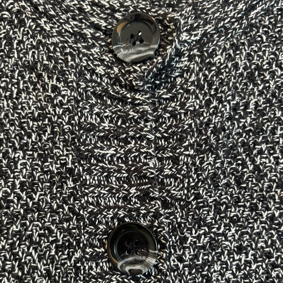 Sweater Cardigan Jacket Button Front Black Grey All Season Knit Size Large - Picture 5 of 9